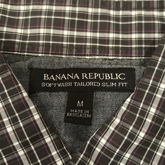 Banana Republic Men’s Brown Button Up Size M Slim Fit - Picture 3 of 3